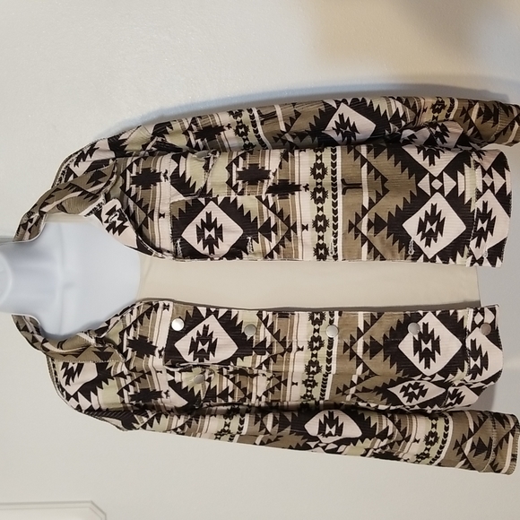 Wesc Jackets & Blazers - WESC Unisex Cord Trucker Light Blanket Shacket Tribal Boho Southwestern Print